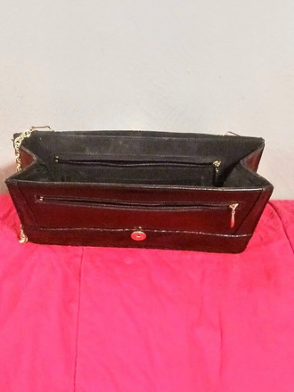 Palizzio Black & Red Chain Clutch